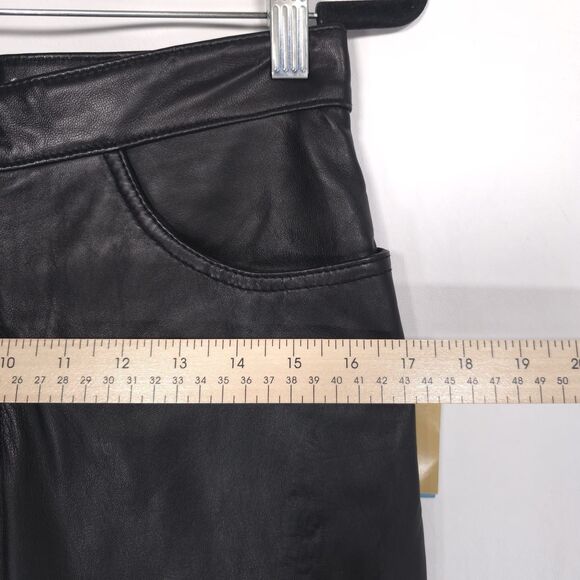 NWT Rem Garson Size 8 Pants Women’s GENUINE LEATHER Black Bootcut 90s VINTAGE - Picture 4 of 12